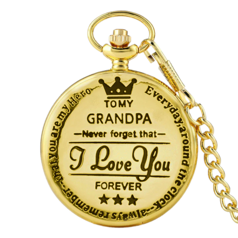 To My Grandpa Gold Pocket Watch