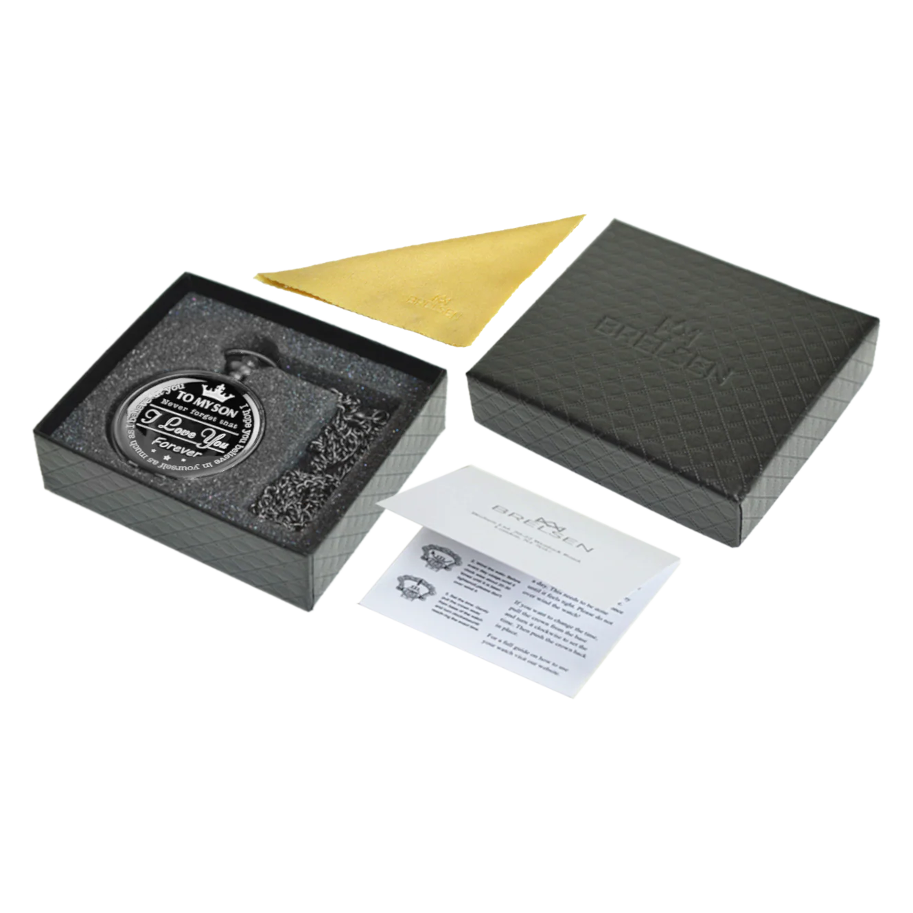 To My Son Black Pocket Watch