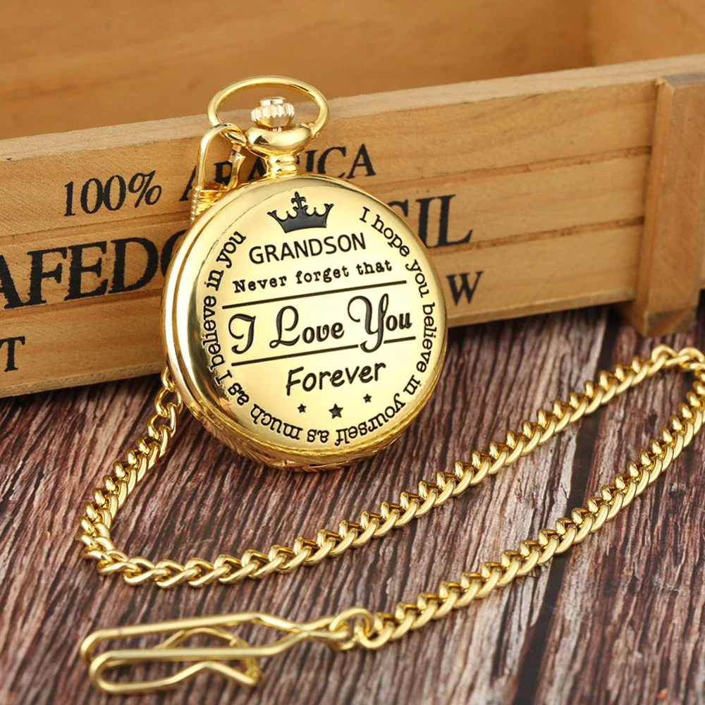 To My Grandson Gold Pocket Watch