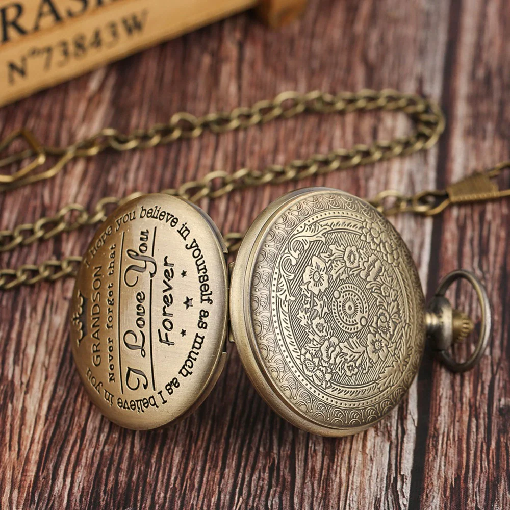 To My Grandson Bronze Pocket Watch