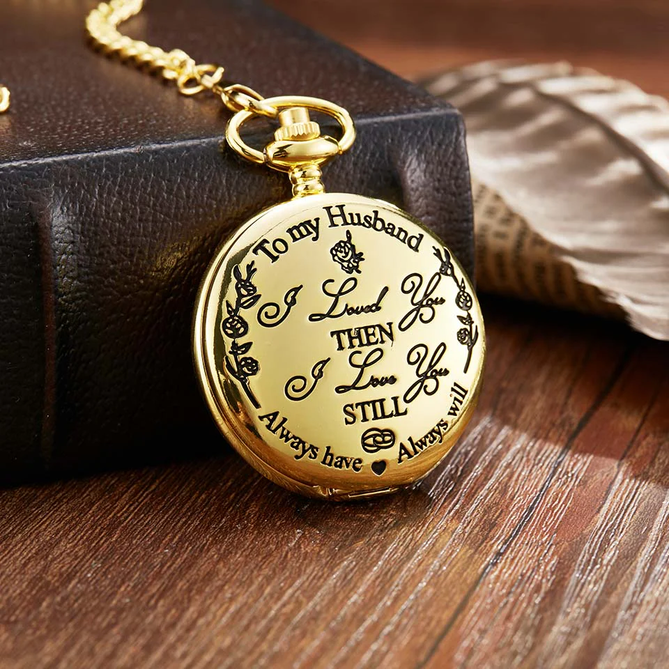 To My Husband Gold Pocket Watch