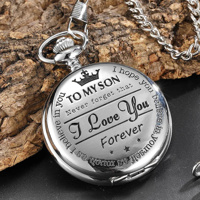 To My Son Silver Pocket Watch