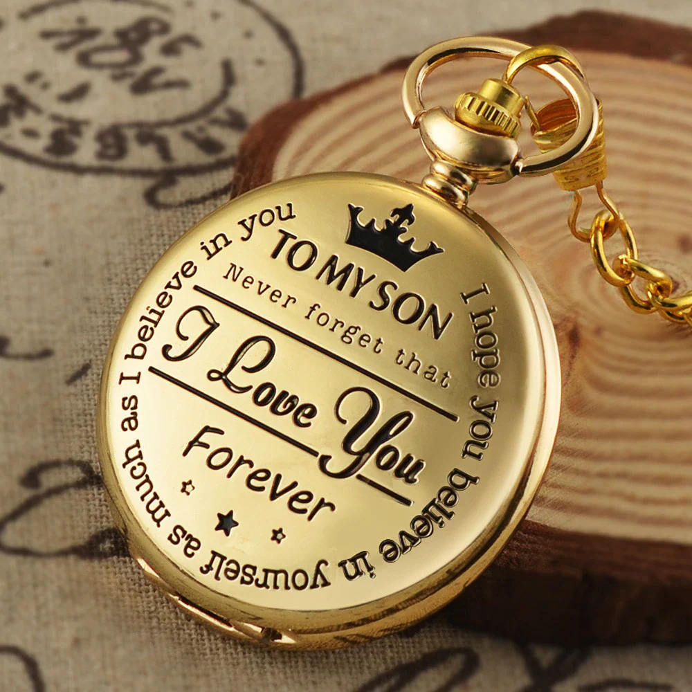 To My Son Gold Pocket Watch